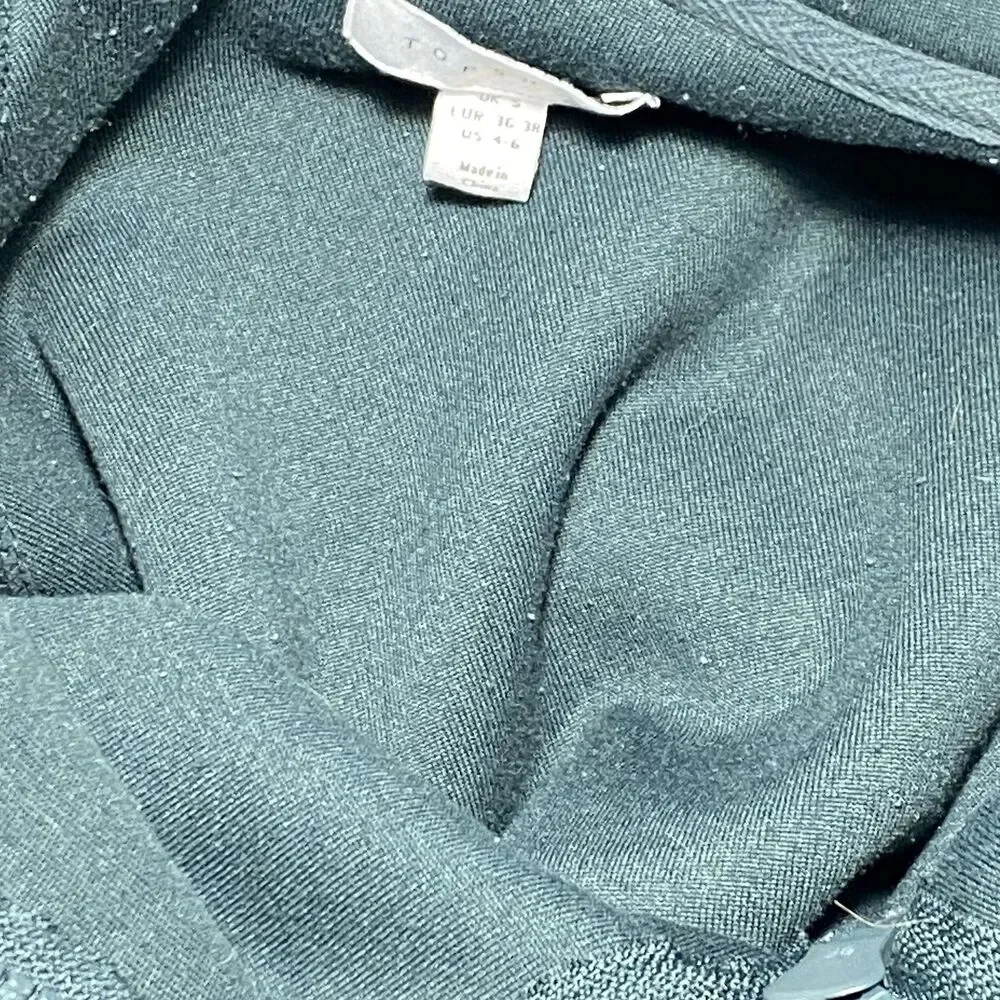 Topshop Green Fleece Sherpa Hoodie 1/4 Zip Pullover Jacket Women's US 4-6 FLAW